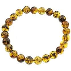 Armband OSTSEE-SCHMUCK "Ostsee-Schmuck Armband Kugel 8 mm Armband Kugel 8 mm", grün, Armbänder, Damen, 19cm, Bernstein