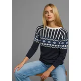 AJC Jacquardpullover mit Norwegermuster in verschiedenen Farbvarianten, weiß