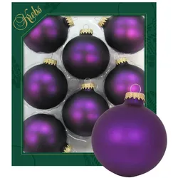 Krebs Glas Lauscha Satin-Aubergine 7cm Glaskugeln uni