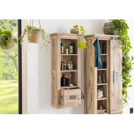 Massivmoebel24 Hängeschrank 50 x 26 x 120 cm Beige/Weiß