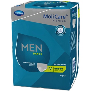 MoliCare Premium MEN PANTS, Diskrete Anwendung bei Inkontinenz speziell für Männer, 5 Tropfen, Gr. M, 4x8 Stück - Vorteilspackung
