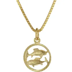 trendor 75990-03 Kinder Sternzeichen Fische 333 Gold + goldplattierte Kette