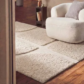 Ted Baker Jasper auch in rund", beige Creme, B:80cm H:25mm L:150cm, Polyester, Teppiche, Hoch-Tief-Struktur, Weich, Shaggy, Modern, Wohnzimmer, Schlafzimmer
