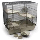 ZooPaul Premium Nagerkäfig XXL Kleintiere beige inkl. Zubehör 60x36x54 cm Maus Hamsterkäfig