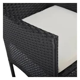 vidaXL Garten-Essstühle 2 Stk. Poly Rattan Schwarz