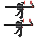 Navaris Einhandzwinge 2x Einhandzwingen Spanner Set - Spannweite: 15cm, Spannkraft: 60kg, (1 St) schwarz