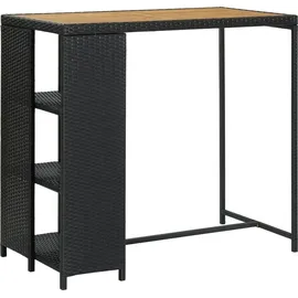 vidaXL Bartisch mit Regal 120 x 60 x 110 cm Schwarz