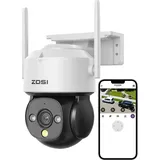 ZOSI 4MP 2,5K Überwachungskamera Aussen WLAN, 355°/140° Schwenkbar WLAN IP Kamera Outdoor mit Plug-in Strom, Farbnachtsicht, Auto Tracking