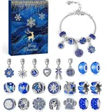 luxuskollektion Königsblauer Schmuck Adventskalender 2024 Mädchen DIY Perlen-Set