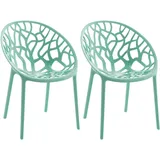 CLP 2er Set Gartenstühle Hope Kunststoff I Stapelstühle wetterfest und UV-beständig I Outdoorstühle pflegeleicht I Sessel für draußen