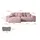 altdecor Ecksofa Cord mit Schlaffunktion 2-Sitzer Rosa