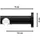 Interdeco GARDINENSTANGE INNENLAUF Platon Estana 420 cm (geteilt in 3 x 140 cm), 1-läufig, 20 mm Ø Schwarz