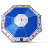 atosa Strandschirm, Ø 200 cm, Aluminium, Modell Anker und Steuerrad, LSF 50+, Blau, blau, 200 cm