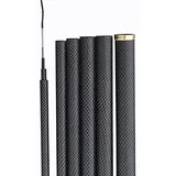 LUOSHUAI Stipprute Hochwertige Kohlefaser-Teleskop-Angelruten Power-Hand-Pole 2. 7M-10M Ultraleichte Harte Süßwasserkarpfenströmungsstab Angelrute (Color : Black, Length : 8m)