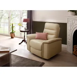 Relaxsessel HOME AFFAIRE "Maldini, TV-Sessel", beige (creme), Leder-Kunstleder, Webstoff (96% Polyester, 4% Nylon), Sessel, mit elektrischer Relaxfunktion und USB-Steckeranschluss, Breite 109 cm