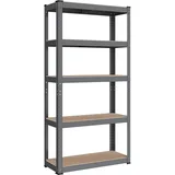 Songmics Schwerlastregal Stahl 30 x 75 x 150 cm grau