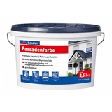 Baufan Fassadenfarbe STANDARD 2,5 l Weiß Dispersionsfarbe mit guter Deckkraft