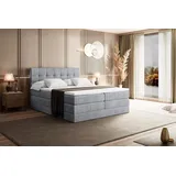 altdecor Boxspringbett BERO KING - 160x200 - H3/H4 - Hellgrau