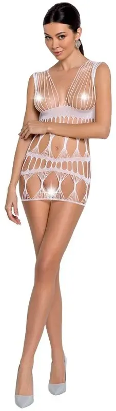 PASSION - WOMAN BS089 WEISSER BODYSTOCKING, EINE GRÖSSE