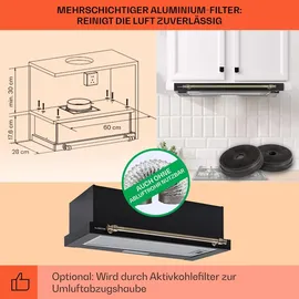 Klarstein Inselhaube 60 cm Schwarz