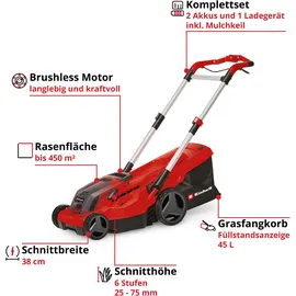 Einhell Professional Akku-Rasenmäher GP-CM 36/450 inkl. 2 x 4,0 Ah