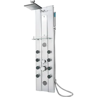 Tectake tectake® Duschpaneel aus Aluminium mit 10 Massagejets