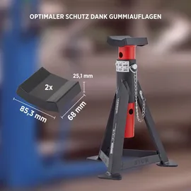 Arebos Rangierwagenheber 3 Tonnen Stahl/Gummi rot