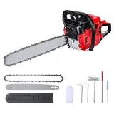Benzin Kettensäge - 52cc Motorsäge - 2-Takt Motor 2 kW - 50 cm Schwertlänge - Profi Forstarbeiten - Antivibrationssystem