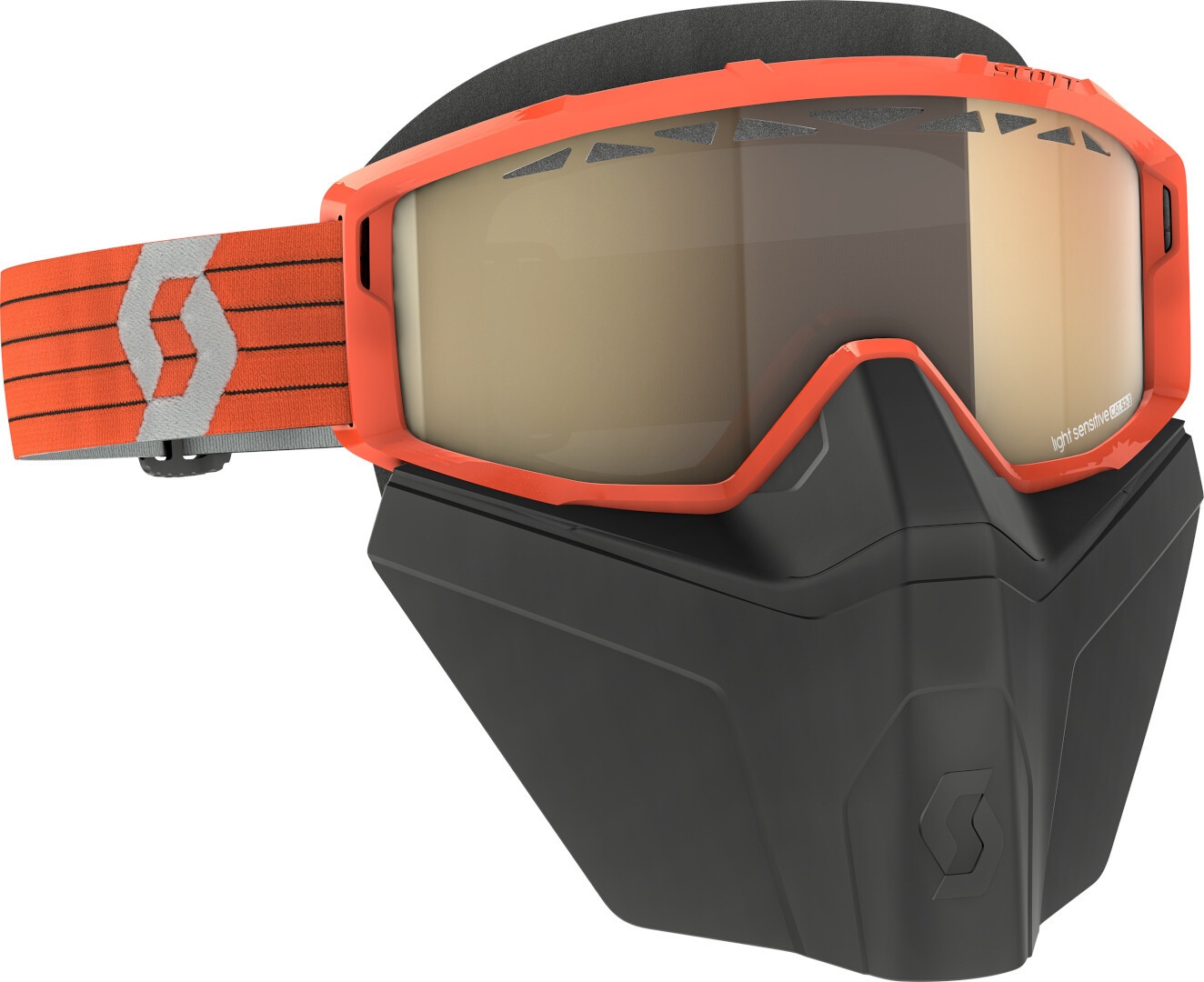 Scott Primal Safari Facemask Light Sensitive Oranje/Grijze Sneeuwbril, grijs-oranje Voorman