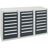 Stumpf Schubladenschrank Serie T-100/35-1, RAL 7035/7016, 21 Schubladen