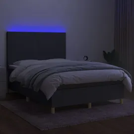 vidaXL Boxspringbett 140 x 200 cm Dunkelgrau