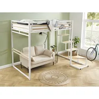 vente-unique Hochbett JOGUI 140 x 200 cm Metall & MDF weiß