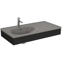 Vitra Equal Möbelwaschtisch-Set 66056 100x52cm, mit Möbelwaschtisch asymmetrisch, steingrau