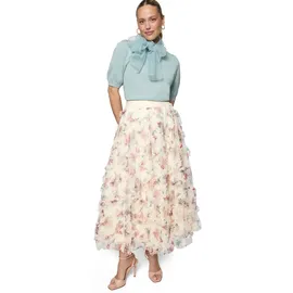 Iro Midirock Damen Floral Weiß 40