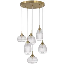 Nova Luce 9731215 Mond E14 Pendelleuchte Gold, Transparent
