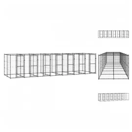vidaXL Outdoor-Hundezwinger Stahl 16,94 m2