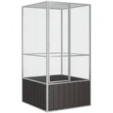 Hommdiy Vogelkäfig Anthrazit 111x107x211,5 cm Verzinkter Stahl