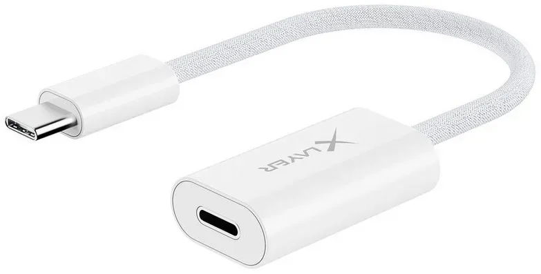 XLAYER Feingewebter Apple Adapter USB-C auf Lightning 0.12 m Smartphone-Kabel, USB-C I Lightning, USB-C I Lightning (12.00 cm) weiß