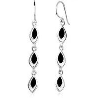 Elli Ohrhänger Feder schwarz 3201528 925 Sterling Silber onesize