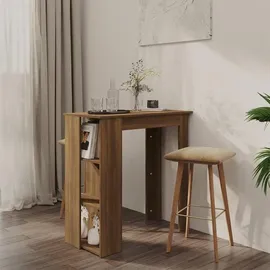 vidaXL Bartisch mit Regal 102 x 50 x 103,5 cm Braun Eiche