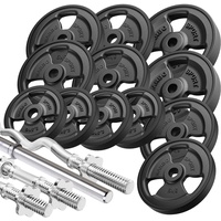 Hantelstangen gummierte Tri-Grip Hantelscheiben Set 83 kg - Marbo Sport