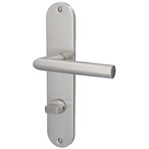 Alpertec WC-Langschildgarnitur Abgerundet Edelstahl Silber