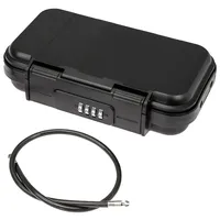 HMF 318-02 Tragbarer Safe mit Zahlenschloss, wasserdichter Mini Tresor mit Drahtseil, 23,5 x 14,5 x 5,8 cm