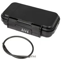 HMF 318-02 Tragbarer Safe mit Zahlenschloss, wasserdichter Mini Tresor mit Drahtseil, 23,5 x 14,5 x 5,8 cm