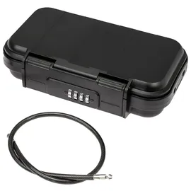 HMF 318-02 Tragbarer Safe mit Zahlenschloss, wasserdichter Mini Tresor mit Drahtseil, 23,5 x 14,5 x 5,8 cm