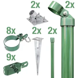 GAH Alberts Alberts Komplettset Zauneck-Set für Maschendrahtzaun 200 cm zA grün