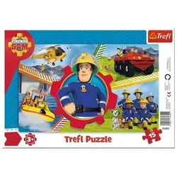 TREFL 31351 Rahmen-Puzzle 15 Teile - Feuerwehrmann Sam