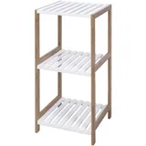 Wellhome - Badezimmerregal mit 3 Regalen aus MDF und Bambusbeinen 79cm