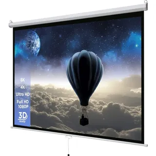 Celexon Basic Rollo-Leinwand 100" | 200x150 cm 4:3 | ausziehbare Full-HD 4K Beamer-Leinwand für Heimkino oder Büro-Präsentationen | Projektionsleinwand geeignet zur Deckenmontage oder Wandmontage