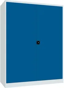 Pavoy Schwerlastschrank 1950x1470x630, Trennwand, 8 Fachböden a 120 kg, RAL 7035/5010